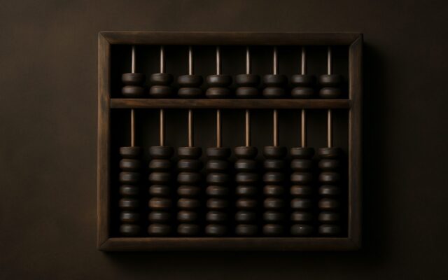 Wooden abacus on a dark surface, illustrating what AI gets right and wrong in ChatGPT Ba Zi readings