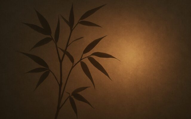 Bamboo shadows at dawn, evoking Jia Wood for the hour stem table of Jia days