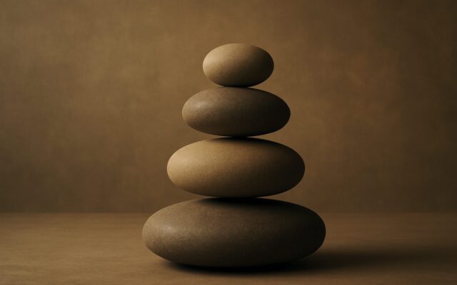 Balanced river stones, evoking Rabbit and Dragon compatibility in Ba Zi