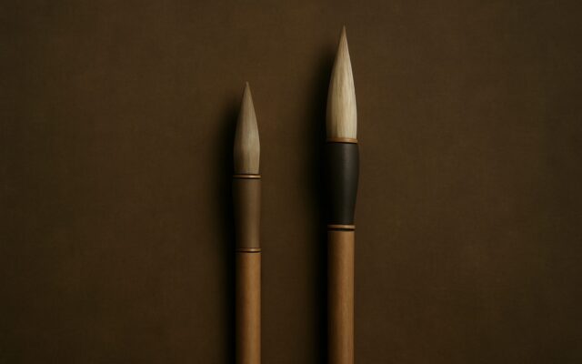 Two bamboo brushes, reflecting Tiger and Rabbit compatibility in Ba Zi