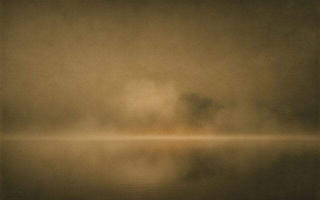 Mist over still water, evoking the Water Pig (Gui Hai) year in Chinese astrology